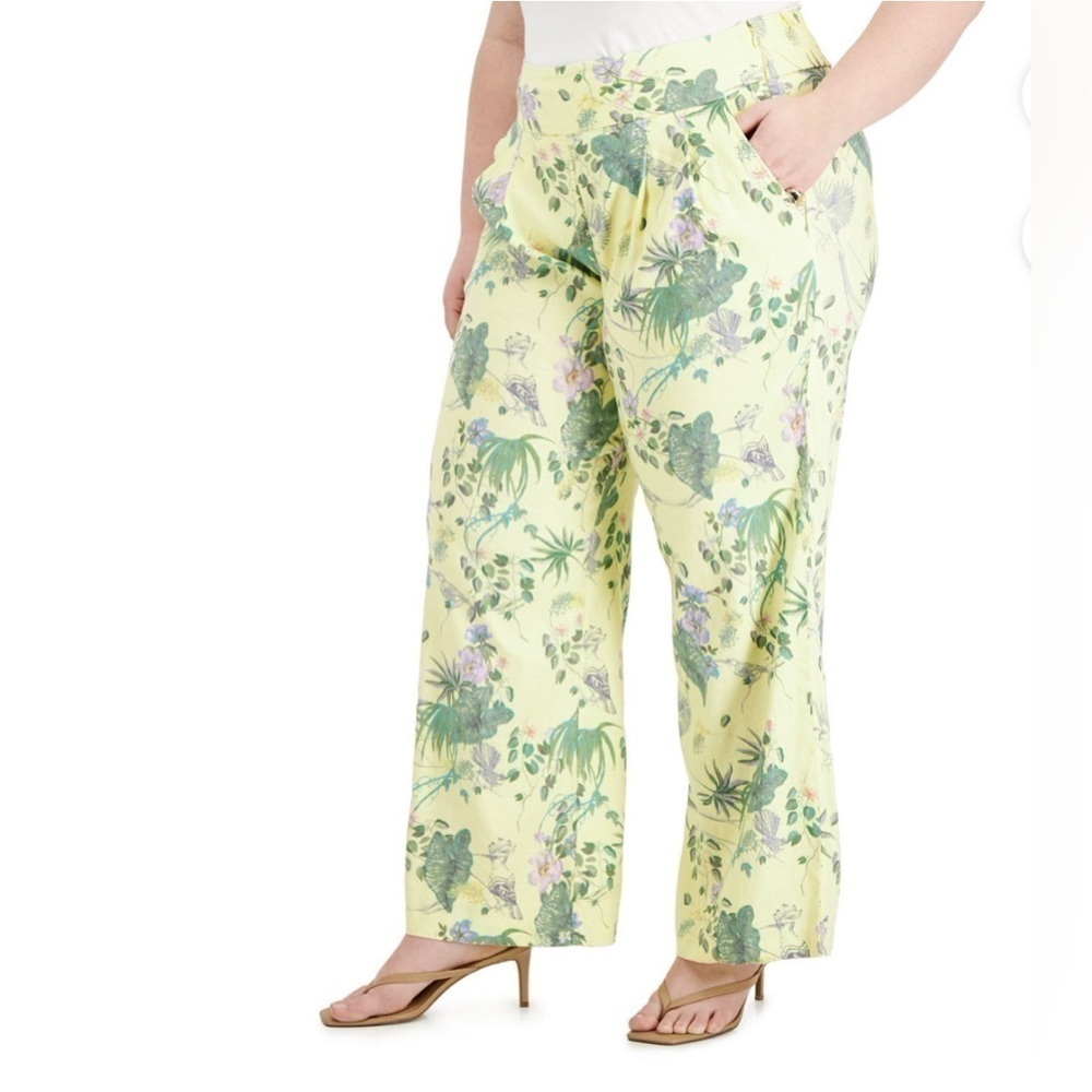 I.N.C. Plus wide leg linen blend pants 4X